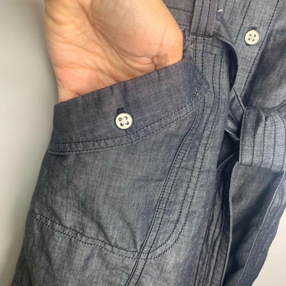 CalvinKlein ButtonUp BeltTie-Waist Utility Dress M - Picture 6 of 8
